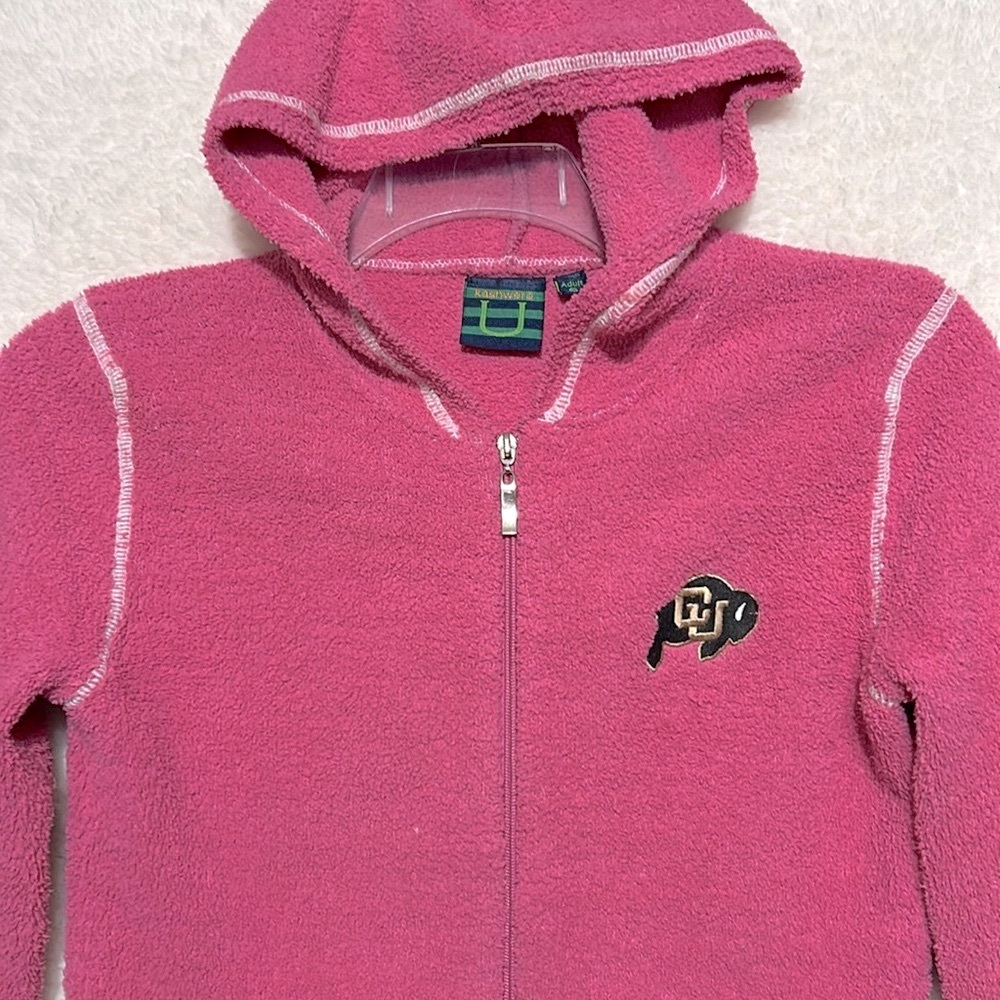 KASHWERE Colorado University buffaloes pink full zip hooded jacket sz Small